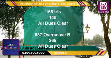 Residential Plot for Sale in Bahria Town, Lahore - (BP-93461)