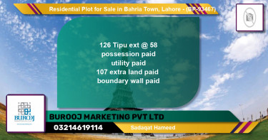 Residential Plot for Sale in Bahria Town, Lahore - (BP-93467)