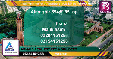 Residential Plot for Sale in Bahria Town, Lahore - (BP-93481)