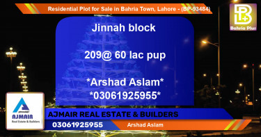 Residential Plot for Sale in Bahria Town, Lahore - (BP-93484)