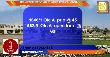 Residential Plot for Sale in Bahria Orchard, Lahore - (BP-93512)