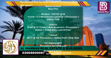 Residential Plot for Sale in Bahria Orchard, Lahore - (BP-93547)