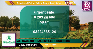 Residential Plot for Sale in Bahria Town, Lahore - (BP-93554)