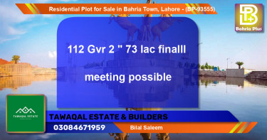 Residential Plot for Sale in Bahria Town, Lahore - (BP-93555)