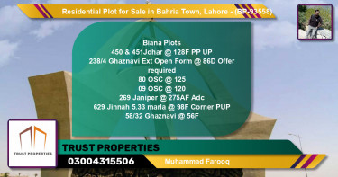 Residential Plot for Sale in Bahria Town, Lahore - (BP-93558)