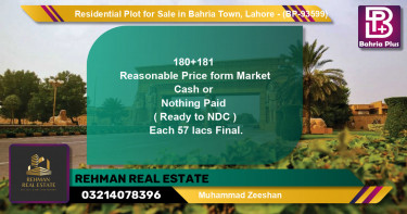Residential Plot for Sale in Bahria Town, Lahore - (BP-93599)