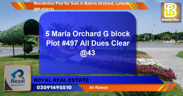 Residential Plot for Sale in Bahria Orchard, Lahore - (BP-93610)