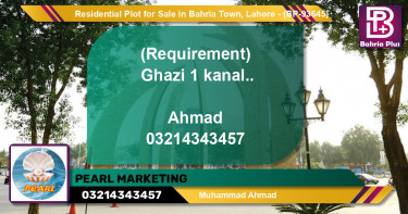 Residential Plot for Sale in Bahria Town, Lahore - (BP-93645)