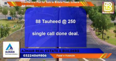 Commercial Plot for Sale in Bahria Town, Lahore - (BP-93662)
