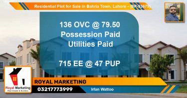Residential Plot for Sale in Bahria Town, Lahore - (BP-93679)