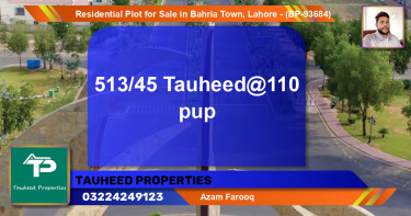 Residential Plot for Sale in Bahria Town, Lahore - (BP-93684)