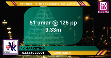 Residential Plot for Sale in Bahria Town, Lahore - (BP-93691)