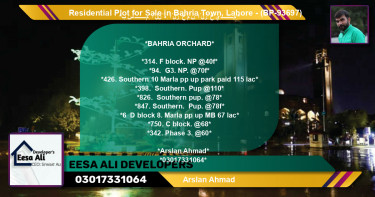 Residential Plot for Sale in Bahria Town, Lahore - (BP-93697)