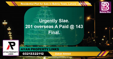 Residential Plot for Sale in Bahria Town, Lahore - (BP-93698)