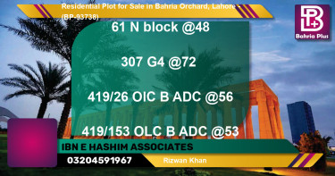 Residential Plot for Sale in Bahria Orchard, Lahore - (BP-93738)