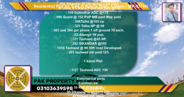 Residential Plot for Sale in Bahria Town, Lahore - (BP-93756)