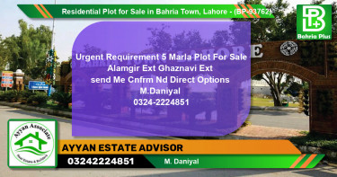 Residential Plot for Sale in Bahria Town, Lahore - (BP-93762)