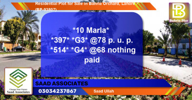 Residential Plot for Sale in Bahria Orchard, Lahore - (BP-93807)