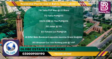 Residential Plot for Sale in Bahria Town, Lahore - (BP-93829)