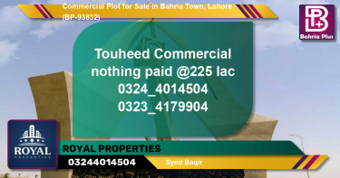Commercial Plot for Sale in Bahria Town, Lahore - (BP-93832)