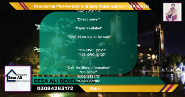 Residential Plot for Sale in Bahria Town, Lahore - (BP-93838)