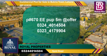 Commercial Plot for Sale in Bahria Town, Lahore - (BP-93839)