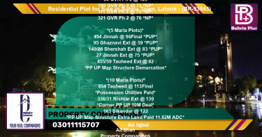Residential Plot for Sale in Bahria Town, Lahore - (BP-93845)