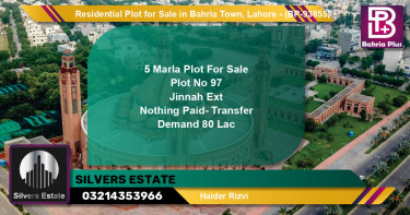 Residential Plot for Sale in Bahria Town, Lahore - (BP-93855)