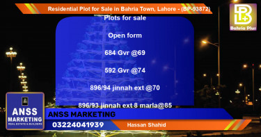 Residential Plot for Sale in Bahria Town, Lahore - (BP-93872)