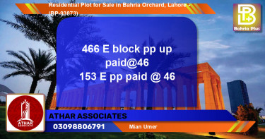 Residential Plot for Sale in Bahria Orchard, Lahore - (BP-93873)