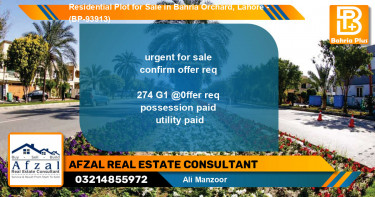 Residential Plot for Sale in Bahria Orchard, Lahore - (BP-93913)