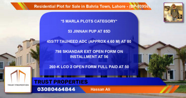 Residential Plot for Sale in Bahria Town, Lahore - (BP-93956)