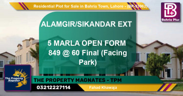 Residential Plot for Sale in Bahria Town, Lahore - (BP-93962)