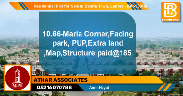 Residential Plot for Sale in Bahria Town, Lahore - (BP-93978)
