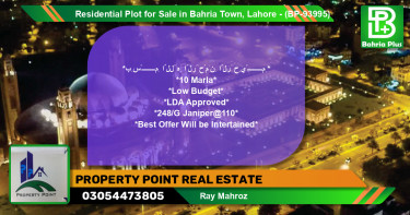 Residential Plot for Sale in Bahria Town, Lahore - (BP-93995)