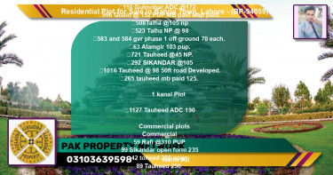 Residential Plot for Sale in Bahria Town, Lahore - (BP-94059)