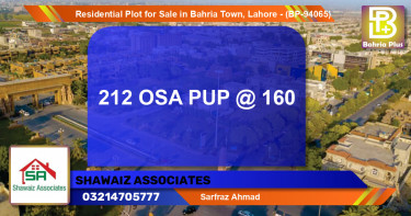Residential Plot for Sale in Bahria Town, Lahore - (BP-94065)
