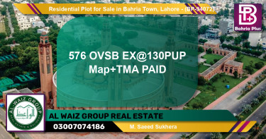 Residential Plot for Sale in Bahria Town, Lahore - (BP-94072)