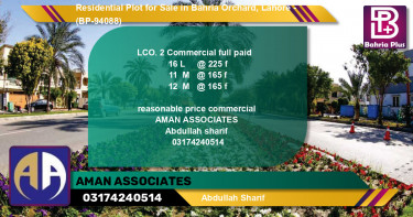 Residential Plot for Sale in Bahria Orchard, Lahore - (BP-94088)