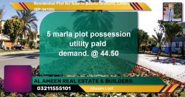 Residential Plot for Sale in Bahria Orchard, Lahore - (BP-94106)