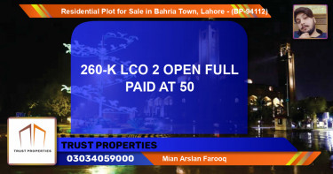 Residential Plot for Sale in Bahria Town, Lahore - (BP-94112)