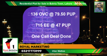 Residential Plot for Sale in Bahria Town, Lahore - (BP-94144)