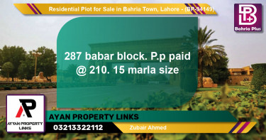 Residential Plot for Sale in Bahria Town, Lahore - (BP-94149)