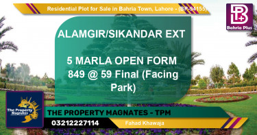 Residential Plot for Sale in Bahria Town, Lahore - (BP-94155)
