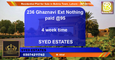 Residential Plot for Sale in Bahria Town, Lahore - (BP-94158)