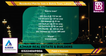 Residential Plot for Sale in Bahria Town, Lahore - (BP-94169)