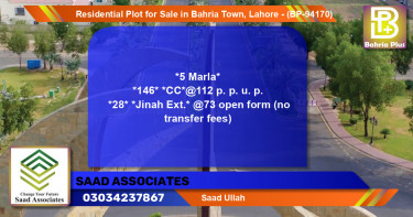 Residential Plot for Sale in Bahria Town, Lahore - (BP-94170)