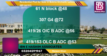 Residential Plot for Sale in Bahria Orchard, Lahore - (BP-94192)