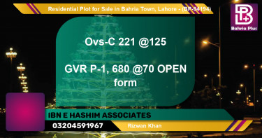 Residential Plot for Sale in Bahria Town, Lahore - (BP-94194)