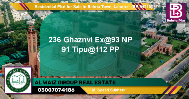 Residential Plot for Sale in Bahria Town, Lahore - (BP-94210)